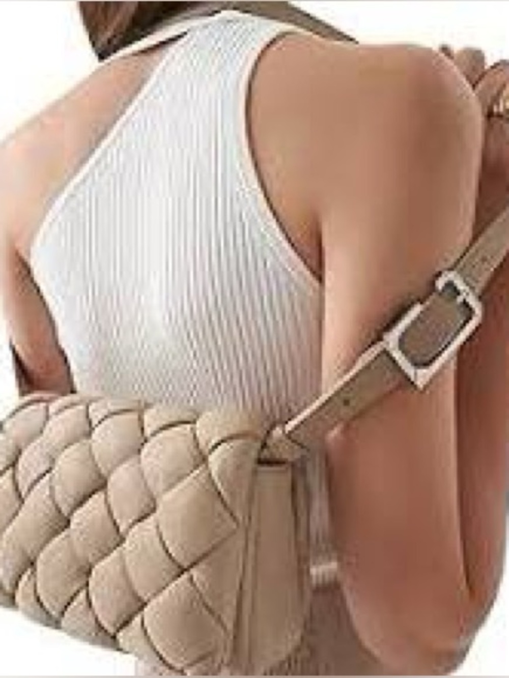 NWT JW PEI Purse Maze Bag Woven Almond Vegan Leather Crossbody beige neutral
